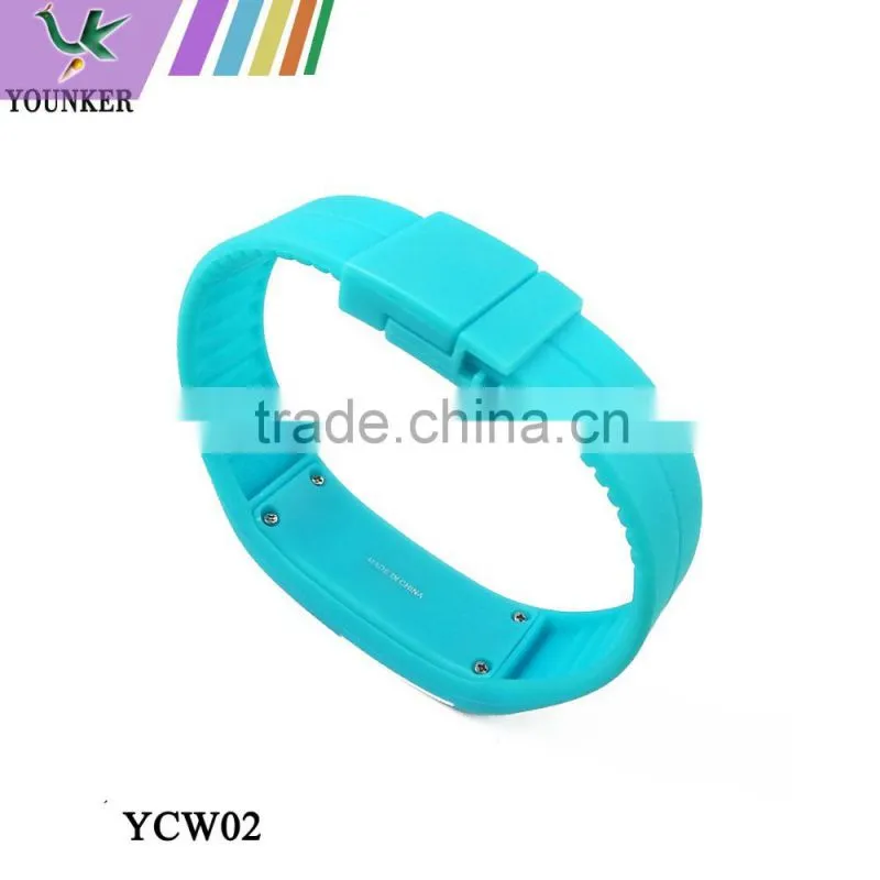 2015 Hot Sale Touch Screen LED Silicone Watch, Unisex Slim LED Silicone Band Sport Watch
