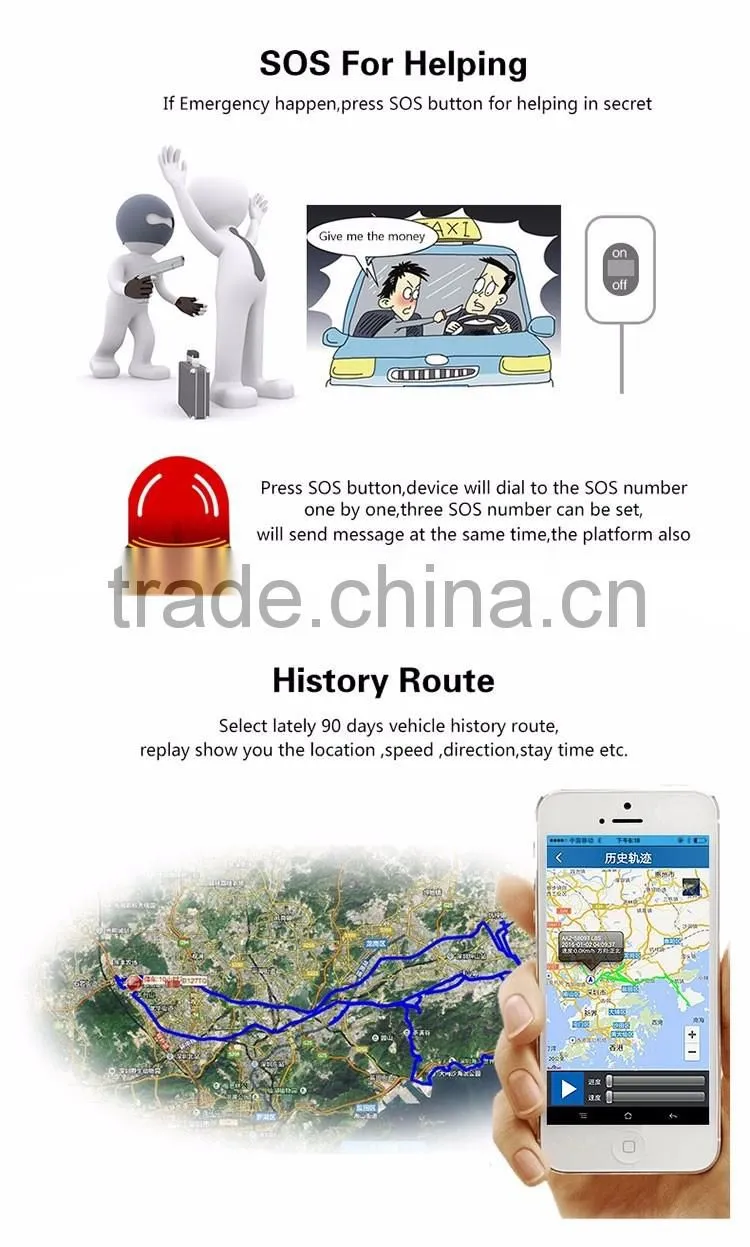 Aluminum alloy car vehicle GPS tracker Free Tracking Software
