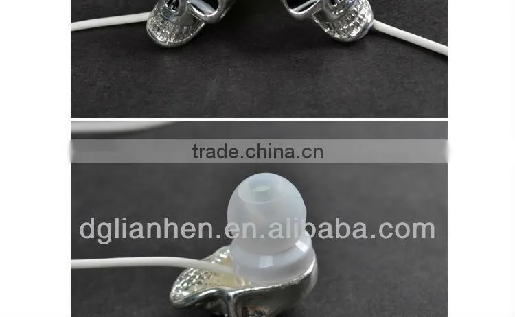 ULDUM TPE wire skull in-ear earphone for mobile phone mp3 mp4