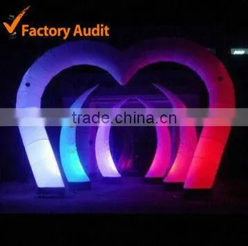 2013 new LED inflatable wedding decoration with heart shape inflatable wedding arch, Ideal Decoration for wedding, Made of Nylon