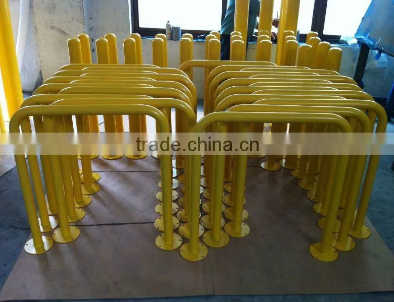 2012 Lastest Yellow Powder Coated Loop Bicycle Rack Factory