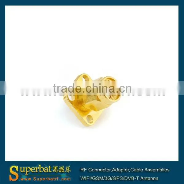 SMA 4 hole panel mount Plug with extended dielectric&solder compression connector rg6