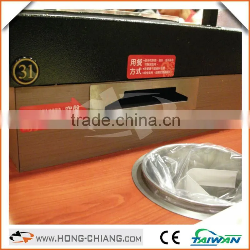 sushi conveyor system - Concealed plate-return system