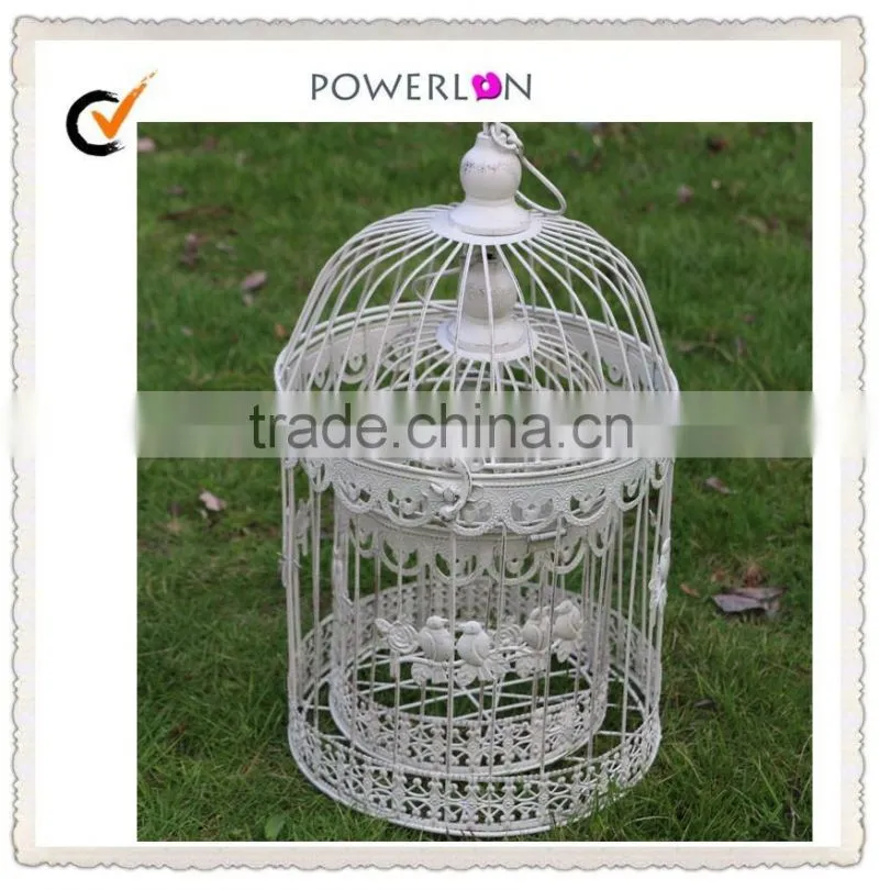Custom Hanging Decorative Wrought Iron Hanging Bird Cage Candle Holder