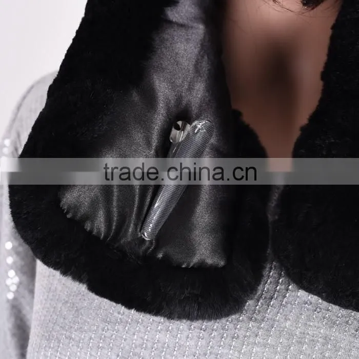 Classic black rabbit fur scarf/Women rabbit fur scarf/fur collar KZ150158