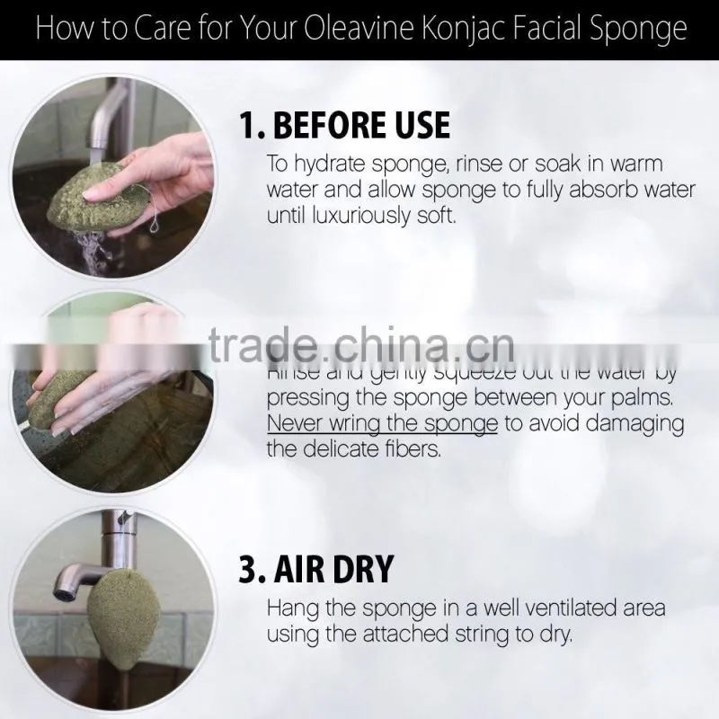 New hot Higher quality 100% natural konjac sponge amazon export sales
