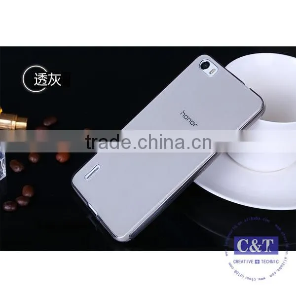 C&T Ultra Thin Slim clear crystal TPU gel Soft back skin case for huawei honor 6 plus