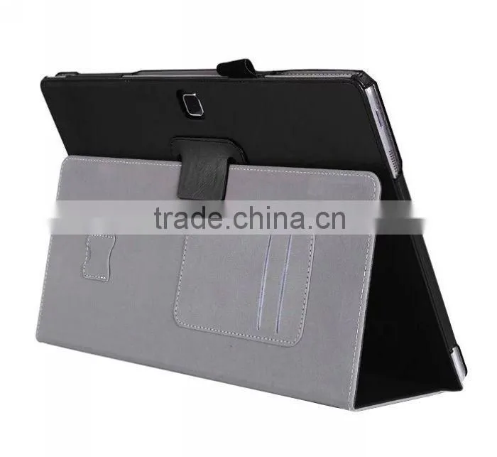 Leather book case for Samsung Galaxy Tab Pro S with Elastic Hand Strap, Card Holder, stylus