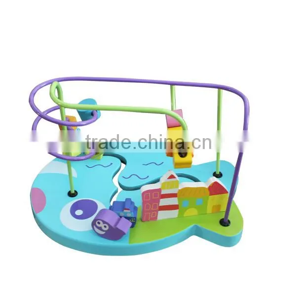 Funny wooden string beads toy for kids