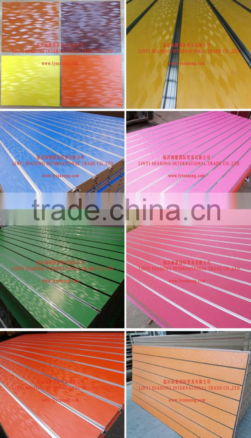 China 1220*2440*15mm white slatwall groove board for shop fitting