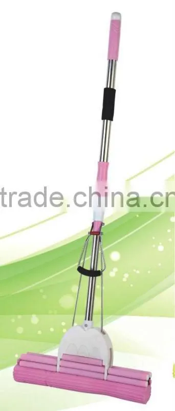 Removable Stainless Steel Pole Single Roller Cleaning PVA Mop