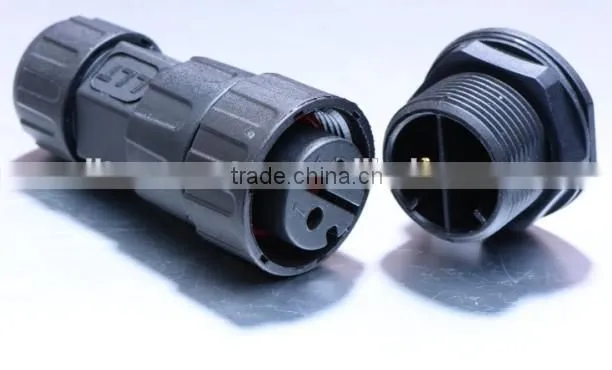 Male 2 pin receptacle with Female connector waterproof cable connector