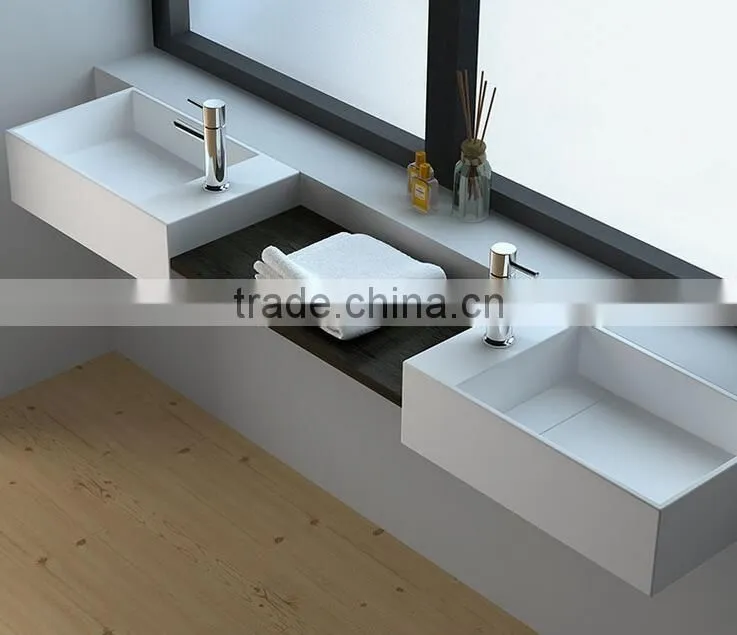 Pure Acrylic Solid Surface Wash Basins,artificial stone resin basin ,Wall mounted acrylic solid surface basin