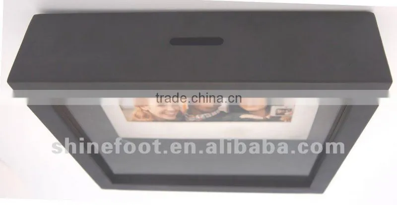 8" metal picture frame with coin bank T-FB01-1 (m02)