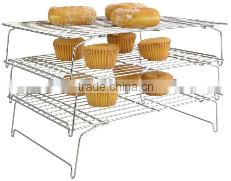 Icegreen Kitchen Use Metal 3-Tier Stackable Cooling Rack