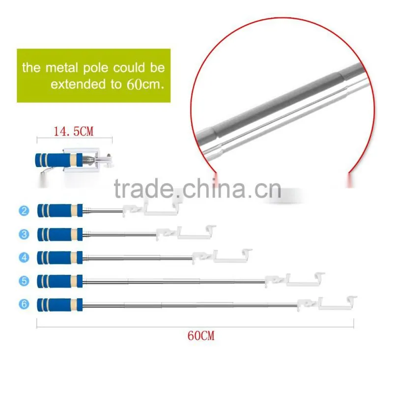 Factory price wholesale portable extendable monopod hand selfie stick case for mobile phone