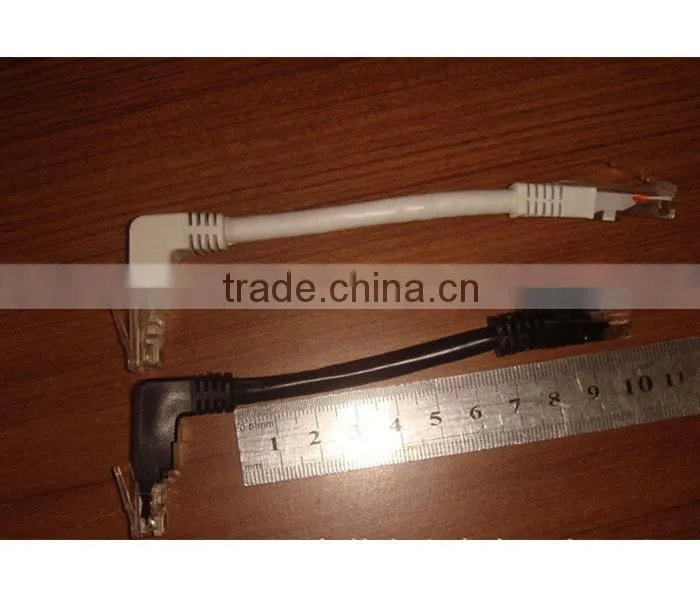2ft CAT5e RJ45 Shielded 90 Degree Down to Straight FTP Ethernet LAN Cabl