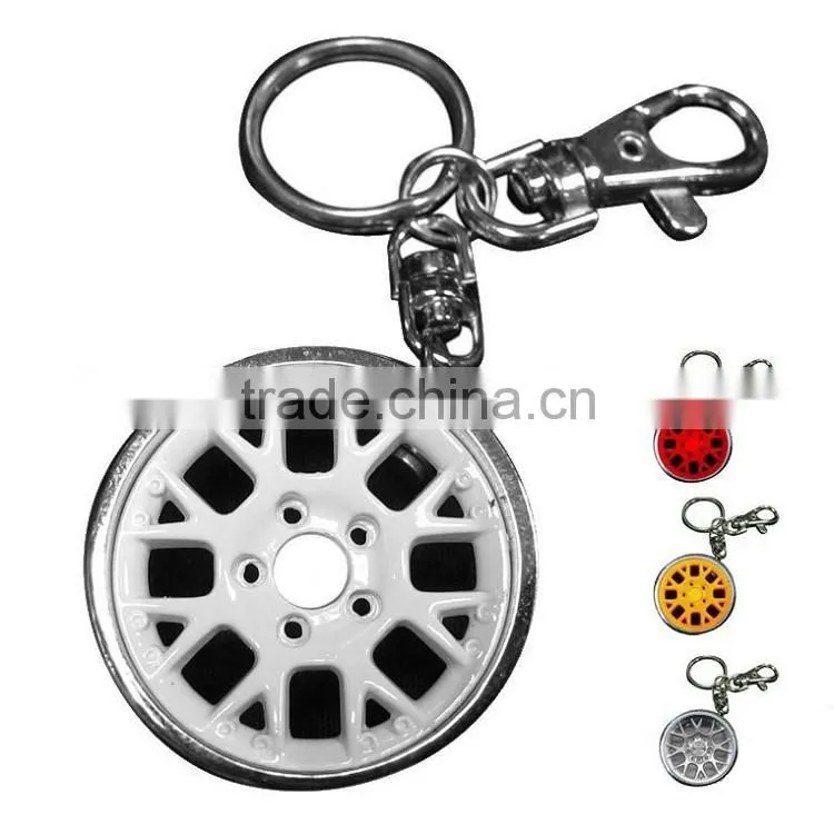 Promotion zinc alloy car wheel keyrings with custom logo