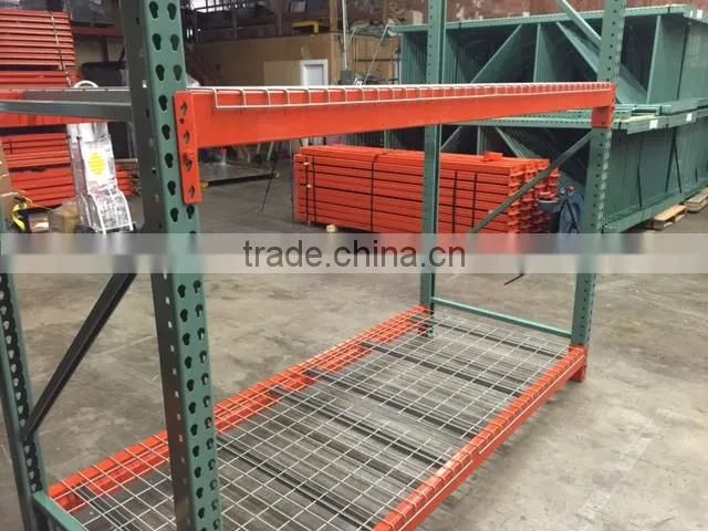 Heavy Duty Teardrop Warehouse Rack With Wire Mesh Deck