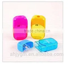 New Design Transparent Color Cuboid Plastic Pencil Sharpener