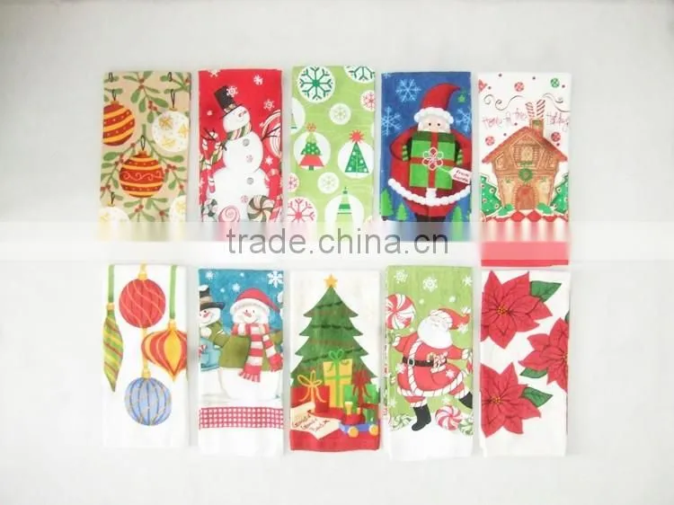 Christmas kitchen towel print cotton tea towel dish towel china supplier kitchen textiles buying in bulk wholesale