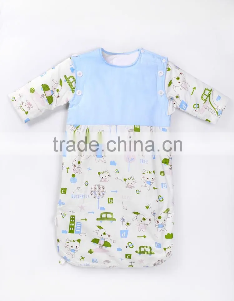 Comfortable and Good Quality 100% Cotton Baby Sleeping Bag with 4 colors
