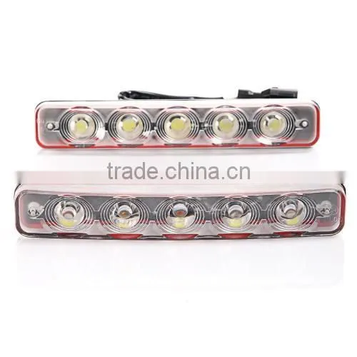 2 * White 5 LED Daytime Running Light DRL Car Fog DRL Lamp Clear Lens