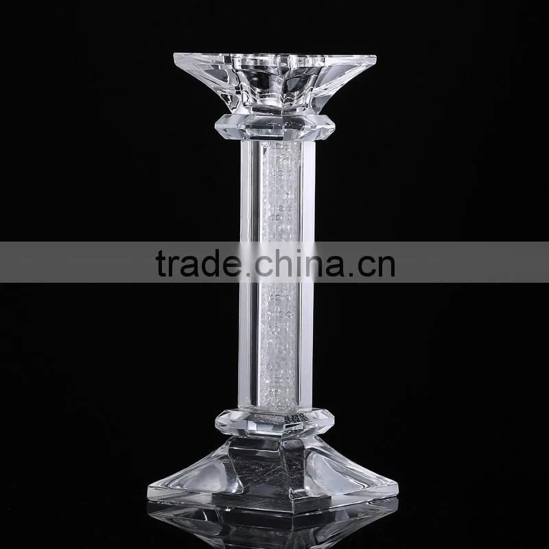 Popular European wholesale tall crystal glass candle holders