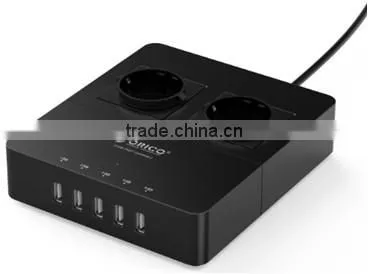 USB chargingport wih 6-way EU Individual Switch Extension Power Strip with Kid Protector