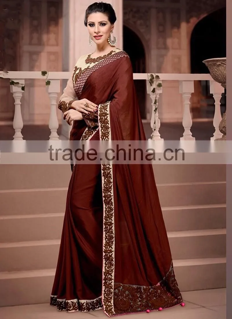 Pink Georgette On Net Lehenga Saree