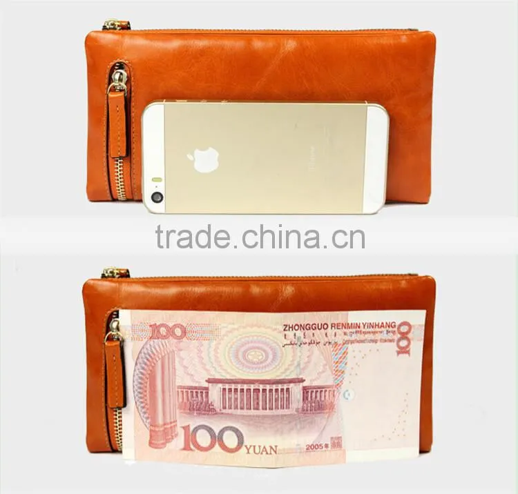 Real leather wallet genuine cowhide leather wallet Wholesale bulk lady leather purse
