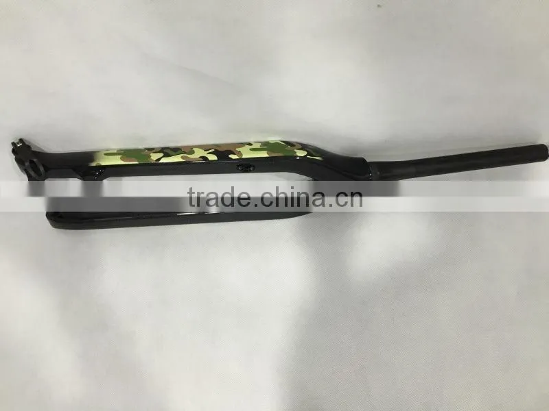 2016 Newest 15mm axle rod carbon mtb fork,29er mountain bicycle fork/disc brake fork/with nice painting carbon forks.
