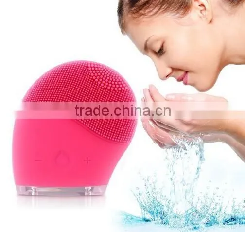 Rechargeable Ultrasonic Face Brush,Quimat Skin Care Tools Natural Silicone Facial Cleansing Brus