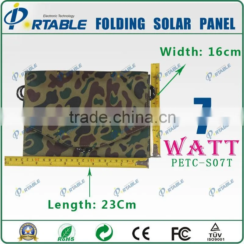Foldable Fabric 7w Solar Charger PET Solar panel
