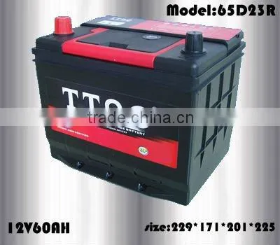 Sealed MF storage toyota 12 volt 65 ah Car battery