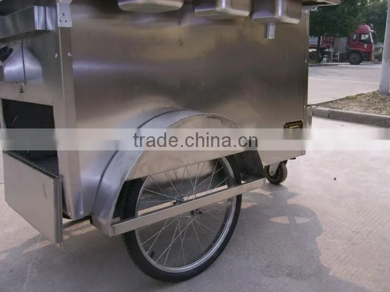 Well Structured bicycle bike hotdog food cart, mobile food trailer with wind umbrella