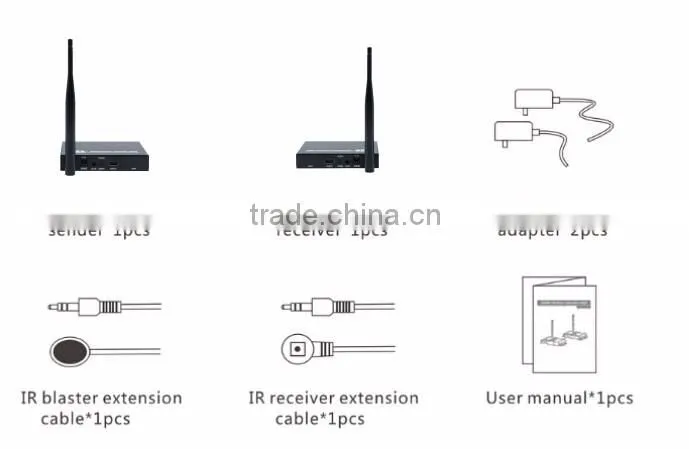 5.8g wireless hdmi transmitter and receiver with H.264 and IR function support loop out