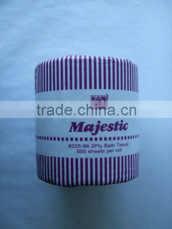 Toilet paper roll with paper wrapper