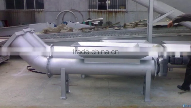 Municipal sludge dewatering shaftless screw press