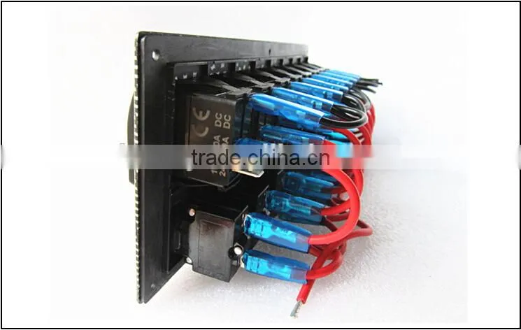 New Car Boat Marine LED Rocker Switch Panel 8Gang