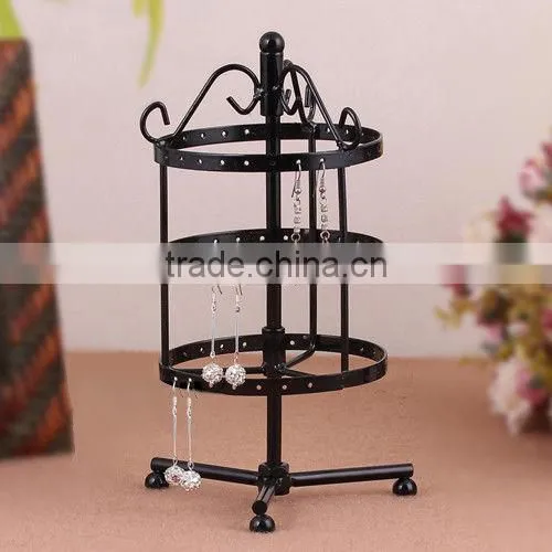 3 Tiers Black Rotating Jewelry Rack