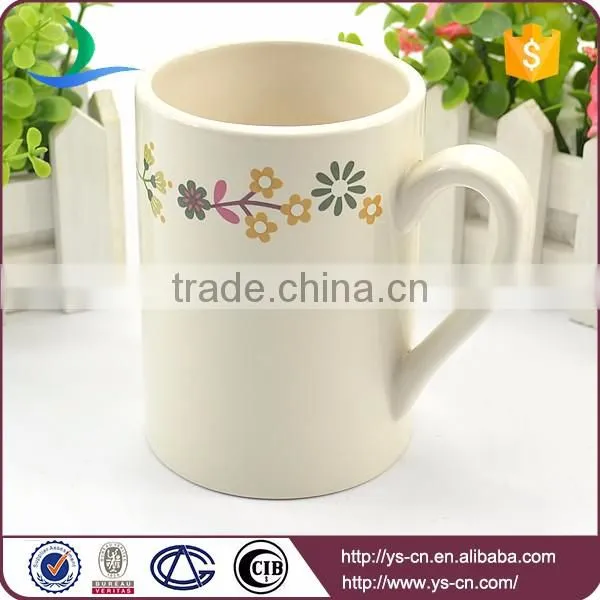 Chaoan factory simple ceramic decal printing flower coffee mugs