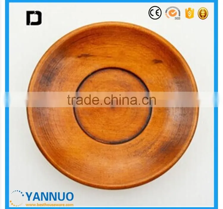 Japanese Style Dessert Plate,Wooden Sushi Dish,Round Wood Dry Fruit Plate, 10cm