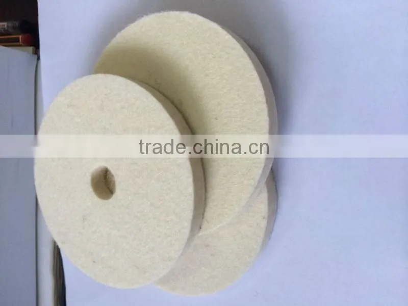 wool felt polishing wheels with plastic cap,stainless steel polishing