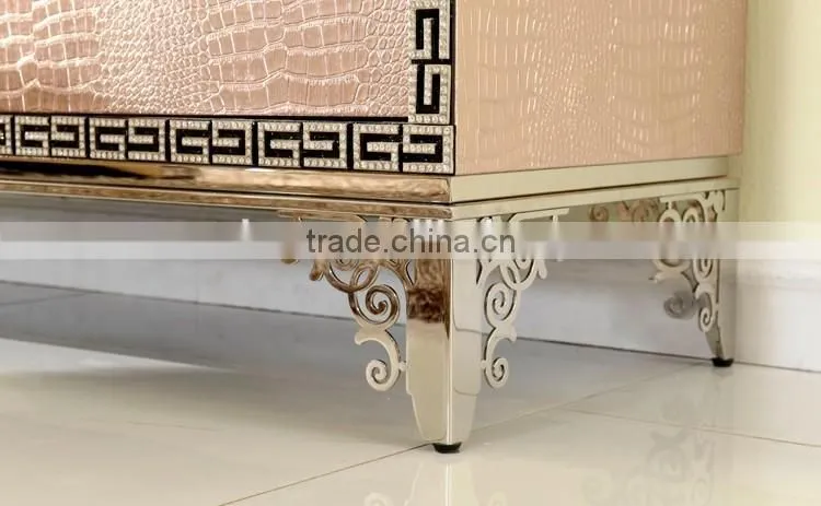 long cheap MDF unique design golden stainless steel legs tv stand for wall unit