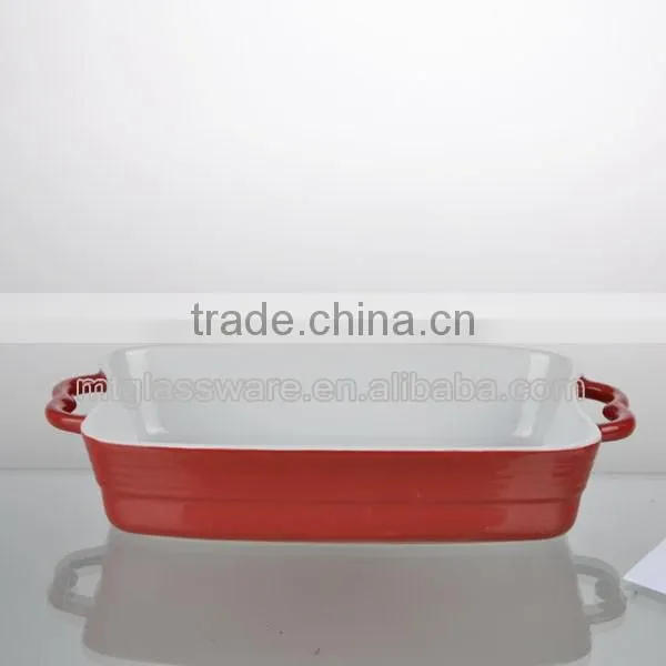 8.8"*6.5"red color casserole dish ceramic/xate