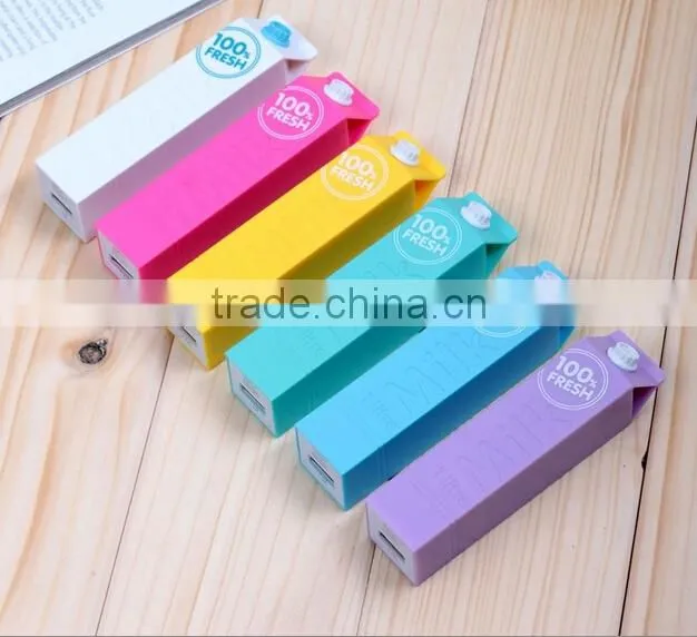 gift milk power bank 1200mAh to 2600mAh / phone power bank