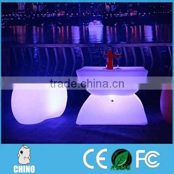 PE plastic IP54 lighted remote control table for Leisure room