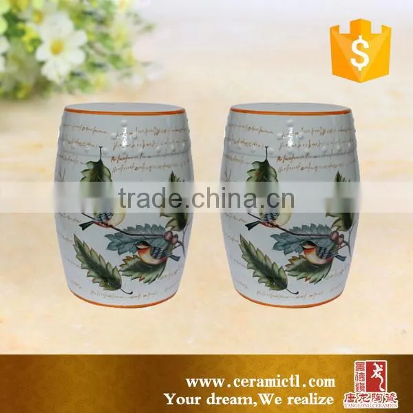 Beautiful and decorative animal painted ceramic stool