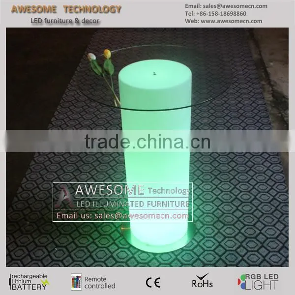 innovative led liquor table, bar drinking table with glass top